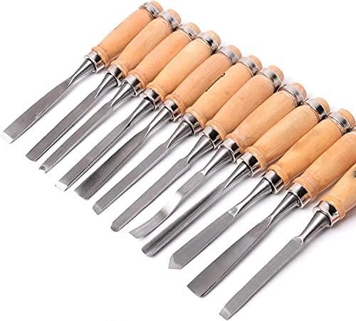 OITTo Professionelles Holzschnitzmeißel-Set, 12-teiliges Drechselbank-Werkzeug und Zubehör, Hochgeschwindigkeitsstahl-Scharfklingen-Stechbeitel-Set für Kunstanfänger-Drehwerkzeuge OITTo Professionelles Holzschnitzmeißel-Set, 12-teiliges Drechselbank-Werkzeug und Zubehör, Hochgeschwindigkeitsstahl-Scharfklingen-Stechbeitel-Set für Kunstanfänger-Drehwerkzeuge von OITTo