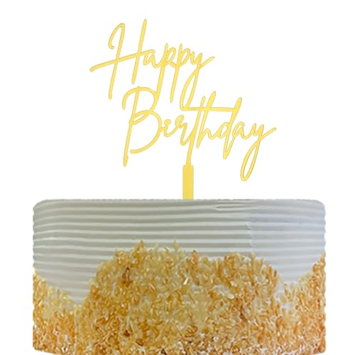 Happy Birthday Cake Topper Geburtstag Party Dekoration Spiegel Gold Acryl von OIXCMNJQ