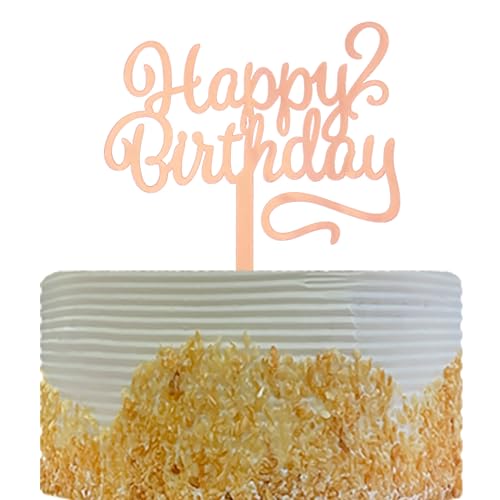 Happy Birthday Cake Topper Geburtstag Party Dekoration Spiegel Rose Gold Acryl von OIXCMNJQ