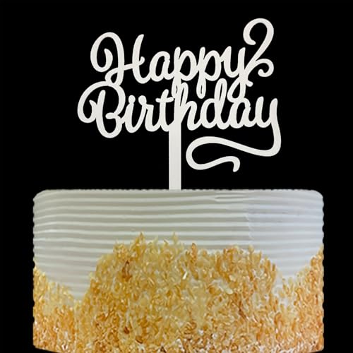 Happy Birthday Cake Topper Geburtstag Party Dekoration Weiß Acryl Happy Birthday Cake Topper Geburtstag Party Dekoration Weiß Acryl von OIXCMNJQ