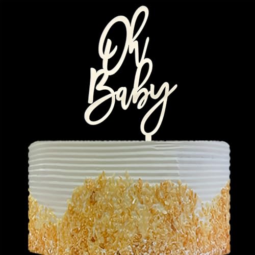 Oh Baby Cake Topper Geburtstag Party Kuchen Dekoration Baby Shower Geschlecht Enthüllung Party Kuchen Dekoration Spiegel Silber Acryl von OIXCMNJQ