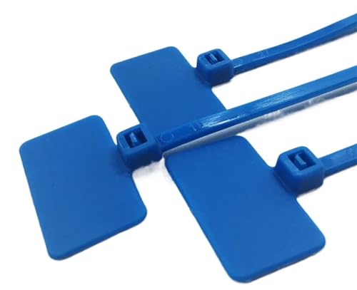 Drahtetikett, Kabelmarkierung, 100 Stück, selbstsichernde Kabelbinder aus Nylon, 3 x 100 mm, 4 x 150 mm, 4 x 200 mm, for Ordnen von Drähten und zur Identifizierung(Blue,4x150mm) von OJIJO