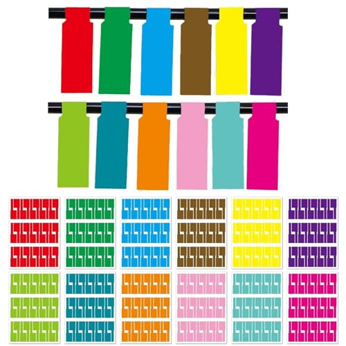 Kabeletikett, Kabelmarkierung 150/300 Stück, bunte selbstklebende wasserdichte Identifikationsaufkleber, Glasfaser-Kabel-Organizer for Organisieren von Kabeln(Mix 150pcs) von OJIJO