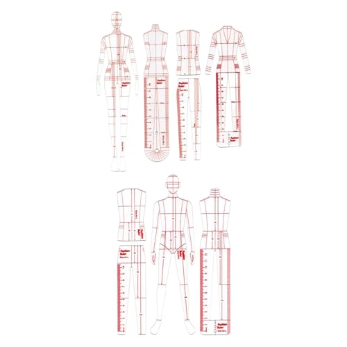 Modische Zeichenschablonenlineale, leicht, transparent, für Schneider, Mäntel, Hosen Modische Zeichenschablonenlineale, leicht, transparent, für Schneider, Mäntel, Hosen von OJREEUB