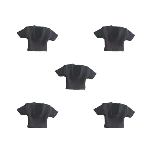 OJREEUB 5 Sets mit weiblichen Actionfiguren, 1:12, Kleidung, DIY-Puppe, weiche Puppenkleidung, schwarz, Länge: 3 cm OJREEUB 5 Sets mit weiblichen Actionfiguren, 1:12, Kleidung, DIY-Puppe, weiche Puppenkleidung, schwarz, Länge: 3 cm von OJREEUB