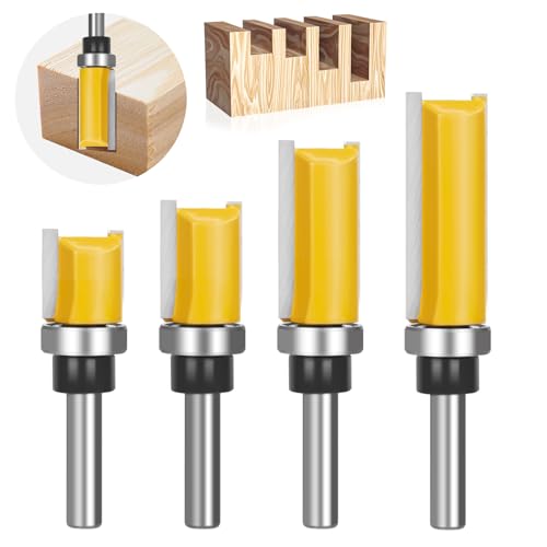 Fräser Oberfräse, 4 Stück Kopierfräser Für Oberfräse, Bündigfräser Schaft 8 mm, Mit Kugellagern Hartmetall Klinge Handlich, Für Holzbearbeitung DIY Zu Hause Fräser Oberfräse, 4 Stück Kopierfräser Für Oberfräse, Bündigfräser Schaft 8 mm, Mit Kugellagern Hartmetall Klinge Handlich, Für Holzbearbeitung DIY Zu Hause von OJTOJT