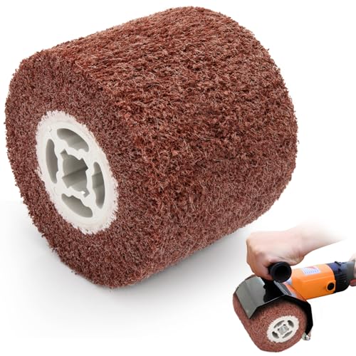Nylonbürste Schleifwalze Bürste Satinierwalze, Schleifrolle Bürste, Schleifhülsen Für Satiniermaschine Bürstmaschine Holz Metall Oberfläche Polieren 60/80/120/180 Körnung (A-320#) von OJTOJT