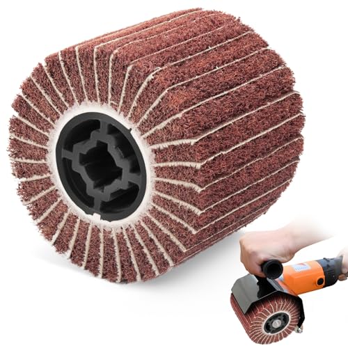 Nylonbürste Schleifwalze Bürste Satinierwalze, Schleifrolle Bürste, Schleifhülsen Für Satiniermaschine Bürstmaschine Holz Metall Oberfläche Polieren 60/80/120/180 Körnung (B-60#) von OJTOJT