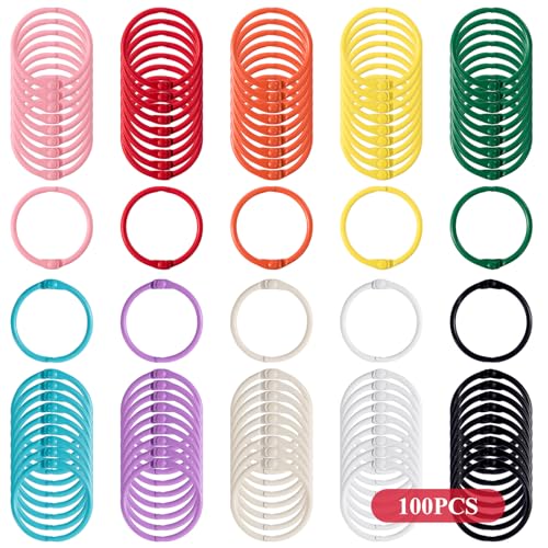 Bunte Binderinge, 3 cm, 100 Stück Buchpapierringe, Binder-Clips für Karteikarten, Schlüsselanhänger, Kartenringe, Metallringe für Schule, Zuhause oder Büro Bunte Binderinge, 3 cm, 100 Stück Buchpapierringe, Binder-Clips für Karteikarten, Schlüsselanhänger, Kartenringe, Metallringe für Schule, Zuhause oder Büro von OKAMMY