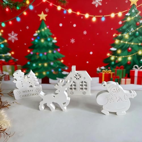 OKESYO 4 Stück Silikonformen Gießformen Weihnachten Gießformen Silikonform Anhänger für DIY Geschenke OKESYO 4 Stück Silikonformen Gießformen Weihnachten Gießformen Silikonform Anhänger für DIY Geschenke von OKESYO