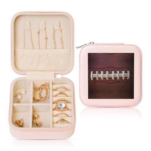 OKFSTY American Football Schmuckschatulle mit Schnürsenkel-Druck, multifunktionale Schmuck-Aufbewahrungsbox, Vitrine für Damen OKFSTY American Football Schmuckschatulle mit Schnürsenkel-Druck, multifunktionale Schmuck-Aufbewahrungsbox, Vitrine für Damen von OKFSTY