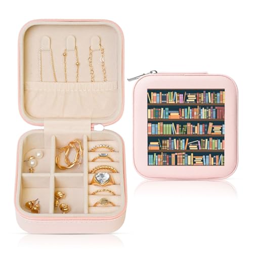 OKFSTY Cartoon-Bücherregal, Bücherwurm-Druck, Reise-Schmuckschatulle, multifunktionale Schmuck-Aufbewahrungsbox, Vitrine für Damen OKFSTY Cartoon-Bücherregal, Bücherwurm-Druck, Reise-Schmuckschatulle, multifunktionale Schmuck-Aufbewahrungsbox, Vitrine für Damen von OKFSTY