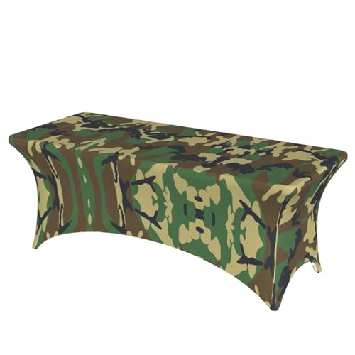 OKFSTY Grüne Militär-Tarnmuster-Tischdecke, Polyester, rechteckige Tischdecke für Küche, Esszimmer, Tischdekoration von OKFSTY
