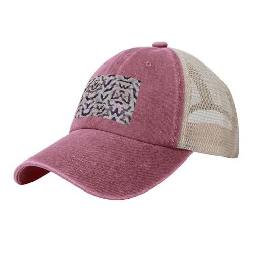 OKFSTY Halloween-Fledermaus-Motiv, grauer Druck, Netzstoff, verstellbar, trendiger Trucker-Hut und Baseballkappe für Strandkonzerte, Sommer, Pool, Urlaub OKFSTY Halloween-Fledermaus-Motiv, grauer Druck, Netzstoff, verstellbar, trendiger Trucker-Hut und Baseballkappe für Strandkonzerte, Sommer, Pool, Urlaub von OKFSTY