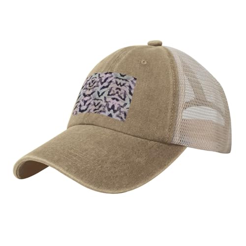 OKFSTY Halloween-Fledermaus-Motiv, grauer Druck, Netzstoff, verstellbar, trendiger Trucker-Hut und Baseballkappe für Strandkonzerte, Sommer, Pool, Urlaub OKFSTY Halloween-Fledermaus-Motiv, grauer Druck, Netzstoff, verstellbar, trendiger Trucker-Hut und Baseballkappe für Strandkonzerte, Sommer, Pool, Urlaub von OKFSTY
