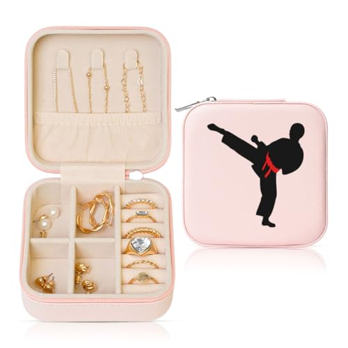 OKFSTY Karate Boy Vektor-Schmuckkästchen mit wechselbarem Gürtel, Farbdruck, Reise-Schmuckschatulle, multifunktionale Schmuck-Aufbewahrungsbox, Vitrine für Damen OKFSTY Karate Boy Vektor-Schmuckkästchen mit wechselbarem Gürtel, Farbdruck, Reise-Schmuckschatulle, multifunktionale Schmuck-Aufbewahrungsbox, Vitrine für Damen von OKFSTY