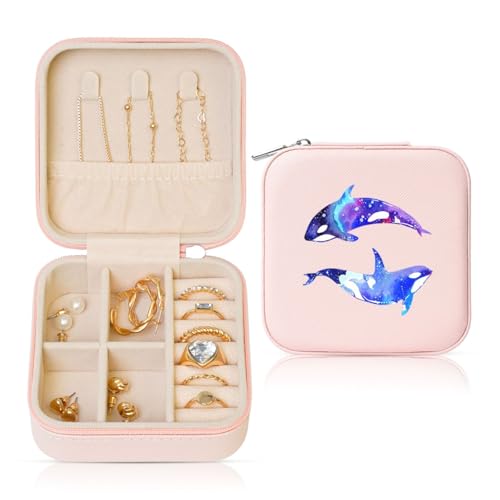 OKFSTY Orca Killer-Wal Druck-Reise-Schmuckschatulle, multifunktionale Schmuck-Aufbewahrungsbox, Vitrine für Damen OKFSTY Orca Killer-Wal Druck-Reise-Schmuckschatulle, multifunktionale Schmuck-Aufbewahrungsbox, Vitrine für Damen von OKFSTY