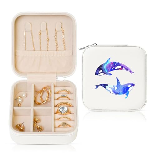 OKFSTY Orca Killer-Wal Druck-Reise-Schmuckschatulle, multifunktionale Schmuck-Aufbewahrungsbox, Vitrine für Damen OKFSTY Orca Killer-Wal Druck-Reise-Schmuckschatulle, multifunktionale Schmuck-Aufbewahrungsbox, Vitrine für Damen von OKFSTY