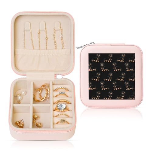 OKFSTY Reise-Schmuckschatulle mit Dackel-Motiv, multifunktionale Schmuck-Aufbewahrungsbox, Vitrine für Damen OKFSTY Reise-Schmuckschatulle mit Dackel-Motiv, multifunktionale Schmuck-Aufbewahrungsbox, Vitrine für Damen von OKFSTY