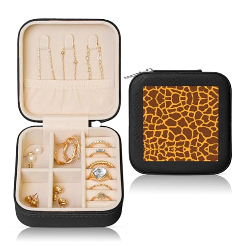 OKFSTY Reise-Schmuckschatulle mit Giraffen-Druck, multifunktionale Schmuck-Aufbewahrungsbox, Vitrine für Damen OKFSTY Reise-Schmuckschatulle mit Giraffen-Druck, multifunktionale Schmuck-Aufbewahrungsbox, Vitrine für Damen von OKFSTY