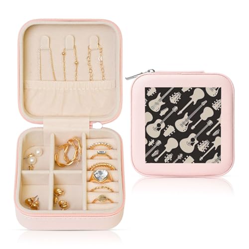 OKFSTY Reise-Schmuckschatulle mit Gitarrenmuster, multifunktionale Schmuck-Aufbewahrungsbox, Vitrine für Damen OKFSTY Reise-Schmuckschatulle mit Gitarrenmuster, multifunktionale Schmuck-Aufbewahrungsbox, Vitrine für Damen von OKFSTY