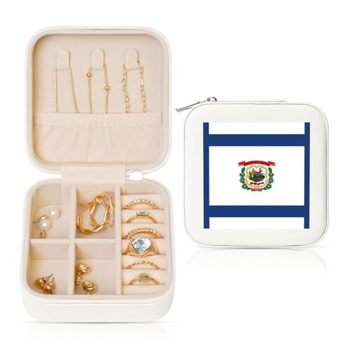 OKFSTY Reise-Schmuckschatulle mit West-Virginia-Staatsflagge, multifunktionale Schmuck-Aufbewahrungsbox, Vitrine für Damen OKFSTY Reise-Schmuckschatulle mit West-Virginia-Staatsflagge, multifunktionale Schmuck-Aufbewahrungsbox, Vitrine für Damen von OKFSTY