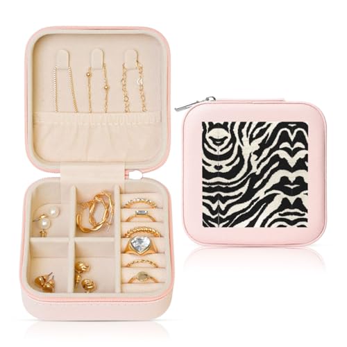 OKFSTY Reise-Schmuckschatulle mit Zebra-Tierdruck, multifunktionale Schmuck-Aufbewahrungsbox, Vitrine für Damen OKFSTY Reise-Schmuckschatulle mit Zebra-Tierdruck, multifunktionale Schmuck-Aufbewahrungsbox, Vitrine für Damen von OKFSTY