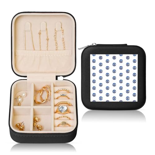 OKFSTY Reise-Schmuckschatulle mit bösen Blicken, multifunktionale Schmuck-Aufbewahrungsbox, Vitrine für Damen OKFSTY Reise-Schmuckschatulle mit bösen Blicken, multifunktionale Schmuck-Aufbewahrungsbox, Vitrine für Damen von OKFSTY