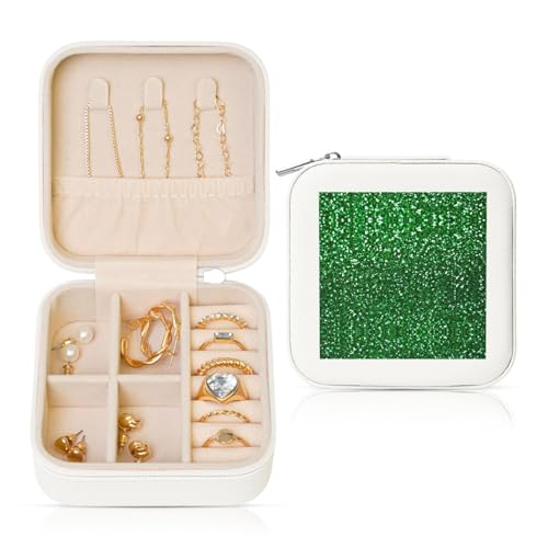 OKFSTY Reise-Schmuckschatulle mit grünem Pailletten, multifunktionale Schmuck-Aufbewahrungsbox, Vitrine für Damen OKFSTY Reise-Schmuckschatulle mit grünem Pailletten, multifunktionale Schmuck-Aufbewahrungsbox, Vitrine für Damen von OKFSTY