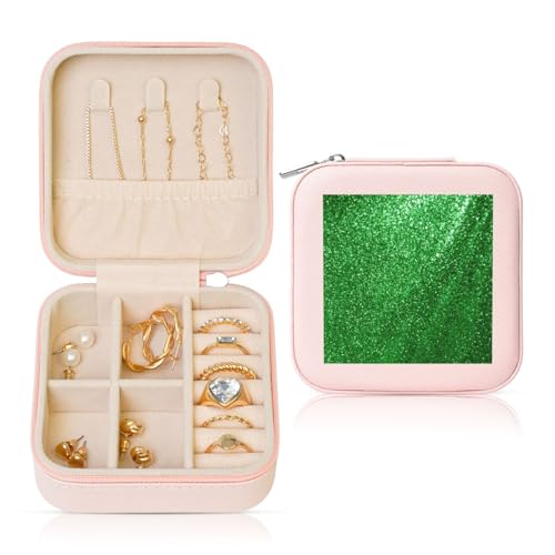 OKFSTY Reise-Schmuckschatulle mit grünem Pailletten, multifunktionale Schmuck-Aufbewahrungsbox, Vitrine für Damen OKFSTY Reise-Schmuckschatulle mit grünem Pailletten, multifunktionale Schmuck-Aufbewahrungsbox, Vitrine für Damen von OKFSTY