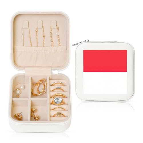 OKFSTY Reise-Schmuckschatulle mit indonesischer Flagge, multifunktionale Schmuck-Aufbewahrungsbox, Vitrine für Damen OKFSTY Reise-Schmuckschatulle mit indonesischer Flagge, multifunktionale Schmuck-Aufbewahrungsbox, Vitrine für Damen von OKFSTY