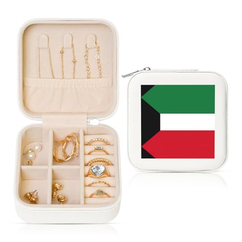 OKFSTY Reise-Schmuckschatulle mit kuwaitischer Flagge, multifunktionale Schmuck-Aufbewahrungsbox, Vitrine für Damen OKFSTY Reise-Schmuckschatulle mit kuwaitischer Flagge, multifunktionale Schmuck-Aufbewahrungsbox, Vitrine für Damen von OKFSTY