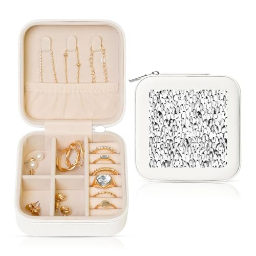 OKFSTY Stilvolle Reise-Schmuckschatulle mit Pinguin-Muster, multifunktionale Schmuck-Aufbewahrungsbox, Vitrine für Damen OKFSTY Stilvolle Reise-Schmuckschatulle mit Pinguin-Muster, multifunktionale Schmuck-Aufbewahrungsbox, Vitrine für Damen von OKFSTY