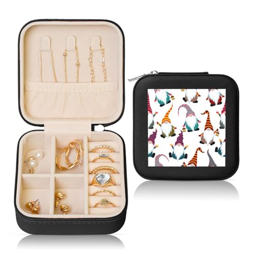 OKFSTY Weihnachts-Schmuckschatulle mit lustigem Zwergen-Druck, multifunktionale Schmuck-Aufbewahrungsbox, Vitrine für Damen OKFSTY Weihnachts-Schmuckschatulle mit lustigem Zwergen-Druck, multifunktionale Schmuck-Aufbewahrungsbox, Vitrine für Damen von OKFSTY