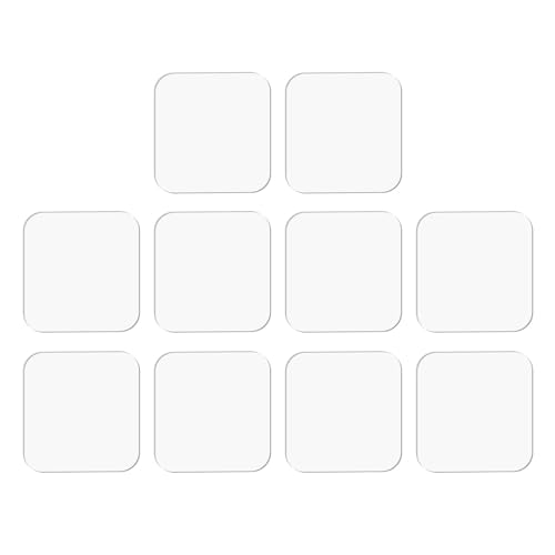 OKJHFD Doppelseitige Klebepads, 10 Stück, transparentes Klebeband, wasserfest, starkes doppelseitiges Klebeband, quadratisch, transparent, hochviskos, Wandaufkleber zum Aufhängen an von OKJHFD
