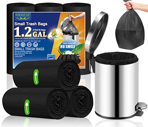 OKKEAI Müllbeutel für Badezimmer, klein, schwarz, Tretmüllbeutel, 8 l, Mini-Müllbeutel, 60 Stück, Kunststoff-Müllbeutel für Toilette, Schlafzimmer, Küche, Büro, passend für 6 l - 10 l Mülleimer OKKEAI Müllbeutel für Badezimmer, klein, schwarz, Tretmüllbeutel, 8 l, Mini-Müllbeutel, 60 Stück, Kunststoff-Müllbeutel für Toilette, Schlafzimmer, Küche, Büro, passend für 6 l - 10 l Mülleimer von OKKEAI