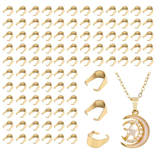 OKKRMGZ 100 Stück vergoldete Haken und Verbindungsstücke aus Edelstahl für Anhänger, Ballen und Clips für Halsketten, Schmuckherstellung, Ohrringe, DIY-Charms OKKRMGZ 100 Stück vergoldete Haken und Verbindungsstücke aus Edelstahl für Anhänger, Ballen und Clips für Halsketten, Schmuckherstellung, Ohrringe, DIY-Charms von OKKRMGZ