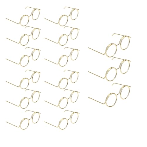 OKKRMGZ 15 x Puppenbrillen, Mini-Draht-Kreis-Glasaugen für Puppen, Miniatur-Sonnenbrillen und Bastelbedarf, kleine Brillen für Puppenherstellung, Basteln, mit Zubehör für Kostüme und Displays OKKRMGZ 15 x Puppenbrillen, Mini-Draht-Kreis-Glasaugen für Puppen, Miniatur-Sonnenbrillen und Bastelbedarf, kleine Brillen für Puppenherstellung, Basteln, mit Zubehör für Kostüme und Displays von OKKRMGZ