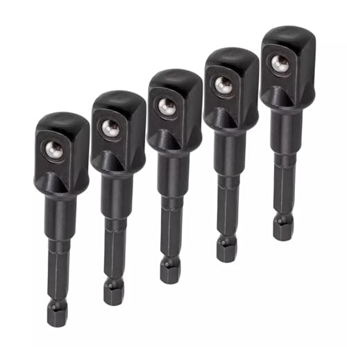 Bohrerverlängerungsadapter, robust, 6,35 mm Sechskant auf 1,27 cm Stecknuss, Bohreradapter, Cr-V-Stahl, 7,6 cm lang, 5 Stück von OKODOKO