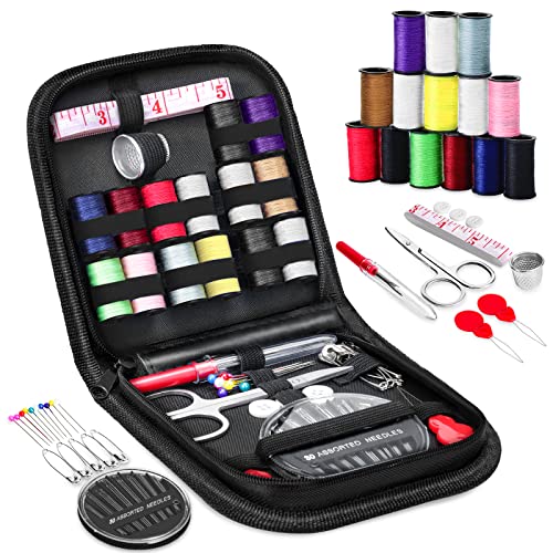 Mini-Nähset, OKOMER Nähset, Nähset für Erwachsene, Reise-Nähset, Mini-Nadel- und Garn-Set, kleines Nähset, Basic, Anfänger-Nähset, enthält Nähnadeln, Nähgarn usw. Mädchen-Geschenke (S) von OKOMER