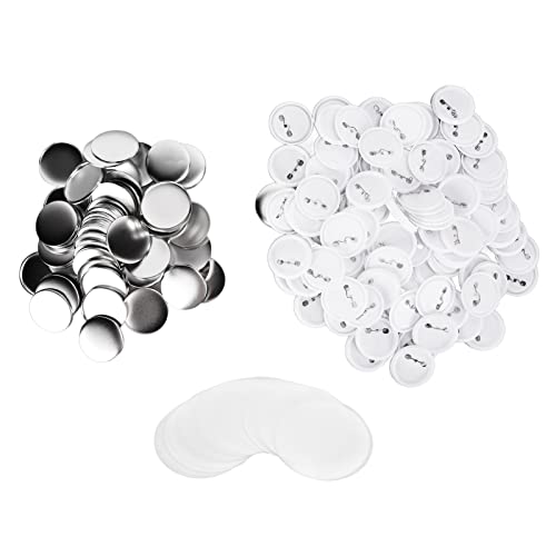 100pcs Abzeichen zurück -Deckung Zinnplatte Kunststoff Basis Firma DIY Abzeichen Tool Weihnachten Geburtstagsgeschenke (100 Sätze mit 58 mm Abzeichen) von OKOVO