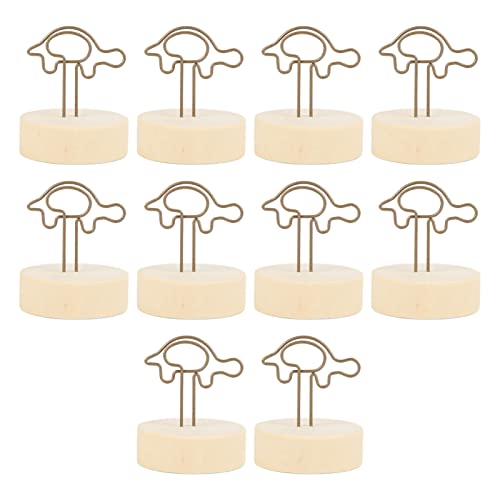 10pcs Tischnummer Halter süße Schildkrötenform -Ständer Frist -Kartenklammern mit Holzbasis für Hochzeitsfeier von OKOVO
