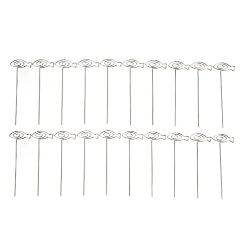 20pcs eindeutiges Design Langable Metal Place Card Holder Premium Nist Card Clips Wide Application Table Number Holder (Fischform) von OKOVO