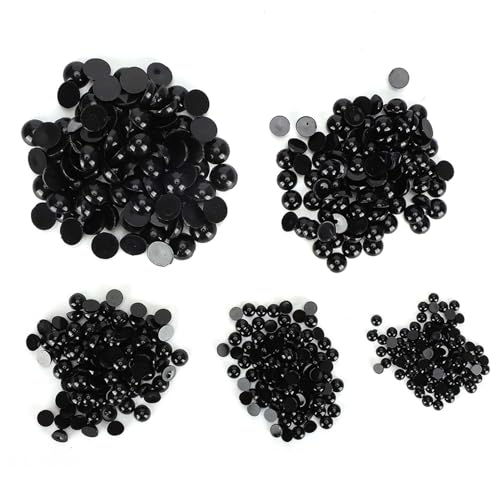 500pcs DIY künstliche tierische Augen schwarzer flacher Boden gewölbter Nähbuttons für Puppenkinderspielzeugzubehör (Dunkelgrau und dunkelblau) von OKOVO
