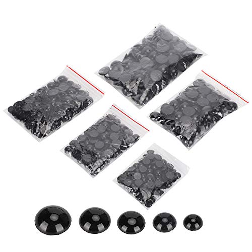 500pcs DIY künstliche tierische Augen schwarzer flacher Boden gewölbter Nähbuttons für Puppenkinderspielzeugzubehör (Schwarz und dunkelblau) von OKOVO