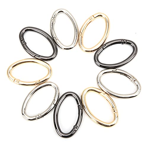 9pcs Frühlingsringschnalle hochwertig 0 geformte ovale Bag-Ketten-Hardware DIY-Zubehör 3 Farben für Camping-Wanderfischerei Haustiere (M) von OKOVO