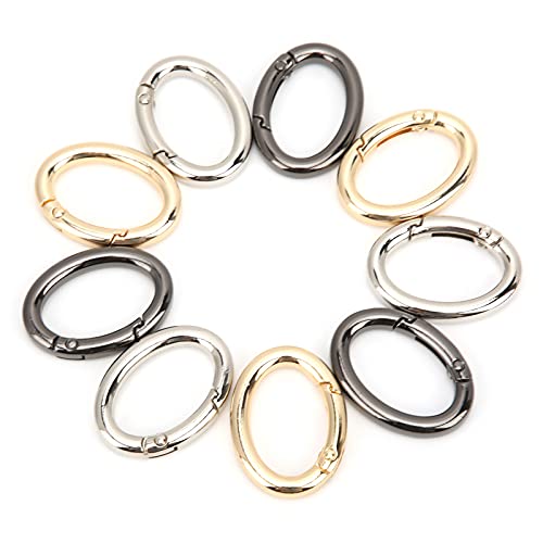 9pcs Frühlingsringschnalle hochwertig 0 geformte ovale Bag-Ketten-Hardware DIY-Zubehör 3 Farben für Camping-Wanderfischerei Haustiere (S) von OKOVO