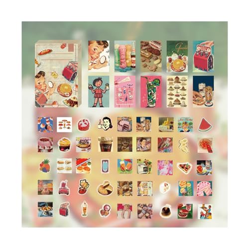 Food Scrapbooking Sticker Vintage niedliche Snacks Planer Abziehbild für Notizbücher von OKOVO