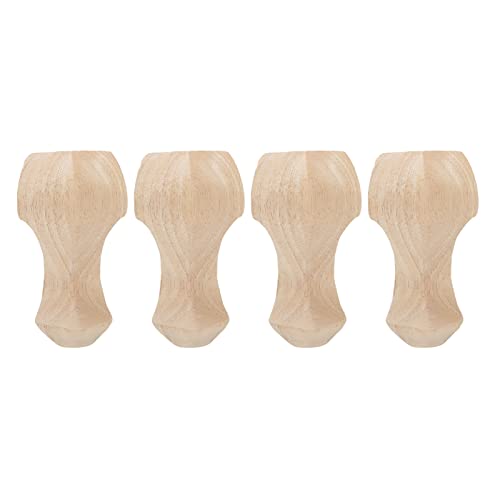 OKOVO 4 Stück handgeschnitzte Möbelbeine aus Massivholz, für Sofa, TV-Schrank, Couchtisch, Bein, grün, umweltfreundlich, langlebig, Gummiholz, für Büro, Zuhause, Hotel (12 * 6 cm) von OKOVO