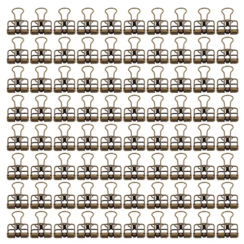 OKOVO Binderclips, langlebige kleine Büroklammern aus Metall, starke Klemmkraft, mehrfarbige Klammern für Büro, Zuhause, Schule (Alte Bronze) von OKOVO